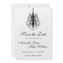 elegant mini chandelier save the date personalized invitation