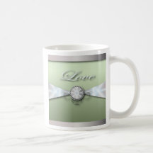 Elegant Mint Green Wedding Invitation and Favor Mug