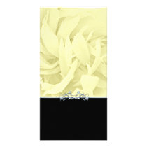 Elegant modern art work in light yellow custom photo card