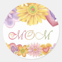 Elegant Mom Round Stickers