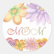Elegant Mom Round Stickers