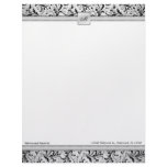 Elegant Monogram Black and White Damask Personalized Letterhead