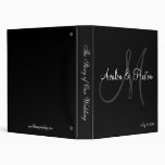 Elegant Monogram Black & White Wedding Binder
