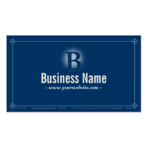 Elegant Monogram Blueprint Business Card