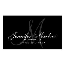 Elegant Monogram Customizable Mommy Calling Card Business Cards