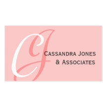 Elegant Monogram Customizable Pink Business Card