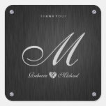 Elegant Monogram Diamond Themed Thank You Sticker