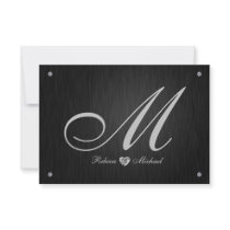 Elegant Monogram  & Diamond Wedding RSVP Cards. Custom Invitation