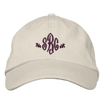 Elegant Monogram Initials Embroidered Hat by SmilinEyesMonograms
