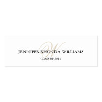 Elegant monogram student graduation name card business cards