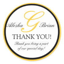 Elegant Monogram Wedding Favour Thank You Stickers