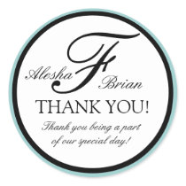 Elegant Monogram Wedding Favour Thank You Stickers