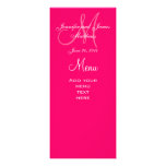 Elegant Monogram Wedding Menu Cards Hot Pink Invitations