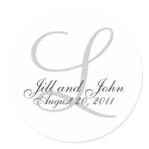 Elegant Monogram Wedding Stickers