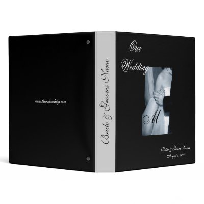 Elegant Monogrammed Black & White Wedding Album by TheInspiredEdge