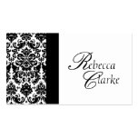 Elegant Monogrammed Damask Business Card