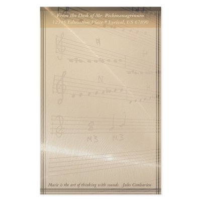 Elegant Music Teacher Haydn Quote Personalized Stationery by TeacherTools