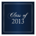 Elegant Navy and Silver Class of 2013 Invitation