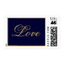 Elegant Navy Gold Love Postage Stamp
