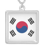 Elegant Necklace with Flag of South Korea