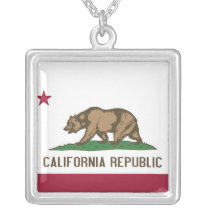 Elegant Necklace with Flag of the California