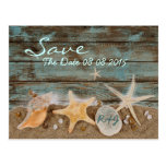 elegant ocean seashells beach save the date post cards
