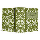 Elegant olive damask school memory avery binder
