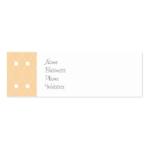 Elegant Orange Peach White Diamond Squares Pattern Business Card
