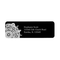 Elegant Ornament White/Black Avery Label labels