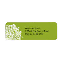Elegant Ornament White/Lime Green Avery Label labels