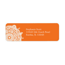 Elegant Ornament White/Orange Avery Label labels