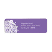 Elegant Ornament White/Purple Avery Label labels