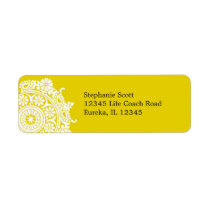 Elegant Ornament White/Yellow Avery Label labels