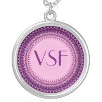 Elegant Ornate Purple Custom Initial necklace necklaces