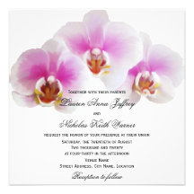 Elegant Painted Orchids Wedding Custom Invite