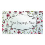 Elegant pattern flowers pink/blue business card