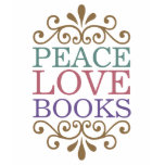 Elegant Peace, Love, Books Women's (Light) t-shirts