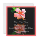 Elegant Peach Hibiscus Save the Date Announcements