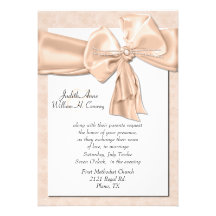 Elegant Peach Wedding Invitation