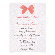 Elegant Peach Wedding Invitation