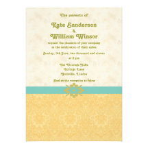 elegant peach wedding invitation card