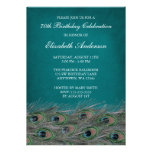 Elegant Peacock 70th Birthday Party Invitations