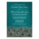 Elegant Peacock Feathers Wedding Invitation
