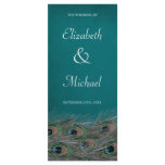 Elegant Peacock Feathers Wedding Program Customized Rack Card
