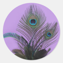 Elegant Peacock Sticker (purple)