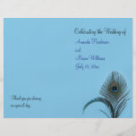Elegant Peacock Wedding Program (turquoise) Full Color Flyer