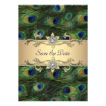 Elegant Peacock Wedding Save The Date Invites