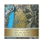 Elegant Peacock with Faux Jewels Save the Date Magnet