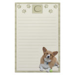 Elegant Pembroke Welsh Corgi Stationery (Initial)