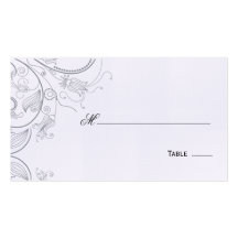 Elegant Pewter Floral Table Seating/Place Card Business Card